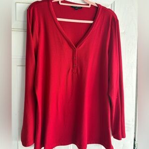 Mario Serrani Red Long Sleeve V-Neck Top